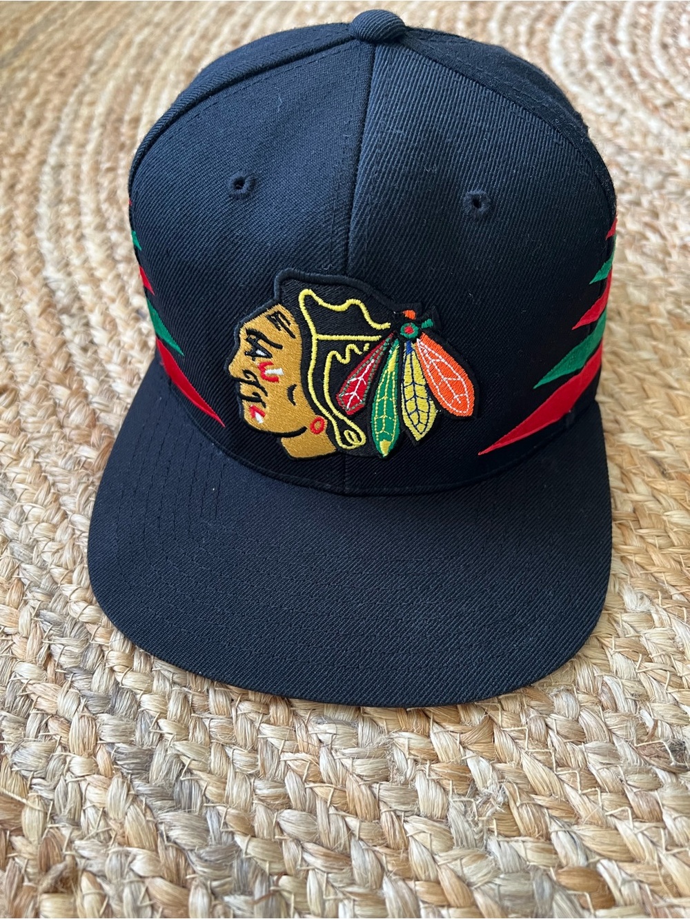 Nostalgia Black NHL Emblem Cap with Multicolor Stitching